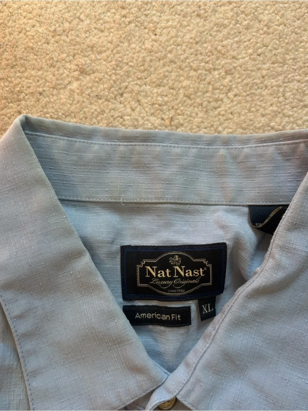 Nat Nast Men’s Light Blue Collared Button-down XL